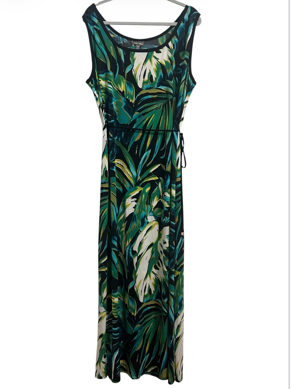 Roz & Ali Sleeveless Tropical Print Maxi Dress Size 18W